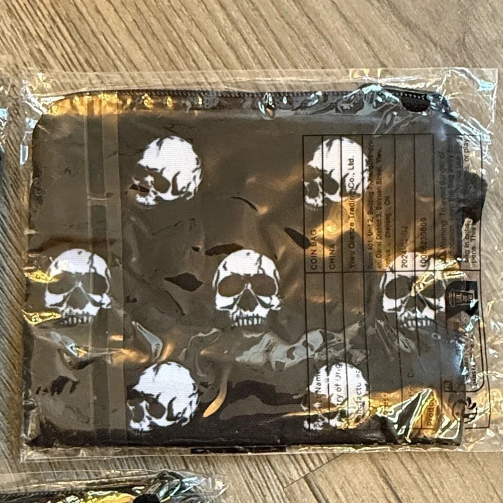 Set of 3 small zipper pouches goth nwt